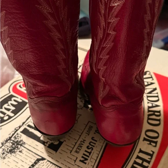 Vintage ladies’ red cowboy boots size 7.5 - Picture 3 of 6